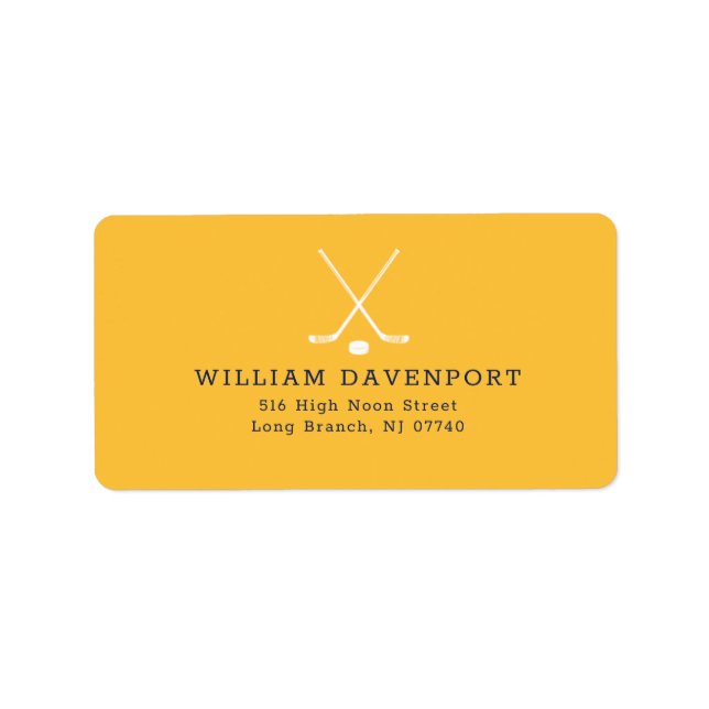 Personalised Hockey Theme Return Address Label  (Front)