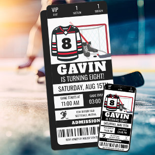 Personalised Hockey Ticket Birthday Party Invitation