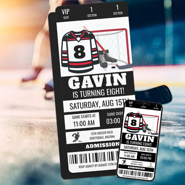 Personalised Hockey Ticket Birthday Party Invitation (Creator Uploaded)