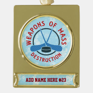 Personalised Hockey Weapons Christmas Ornament