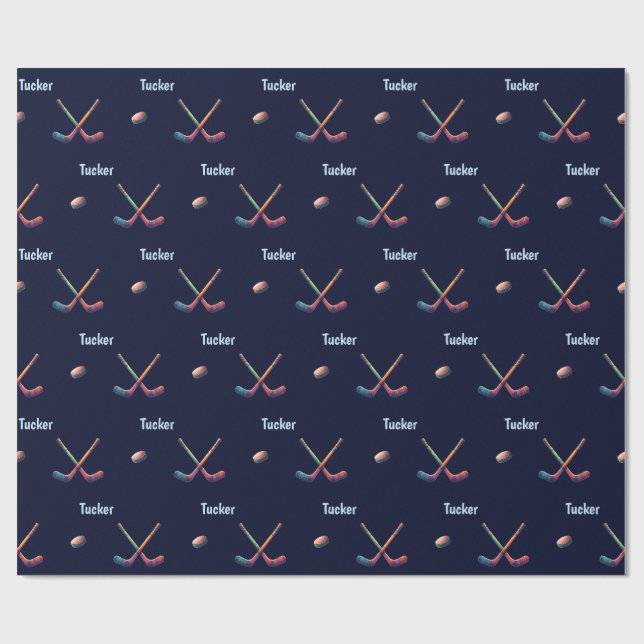 Personalised Hockey Wrapping Paper  (Flat)