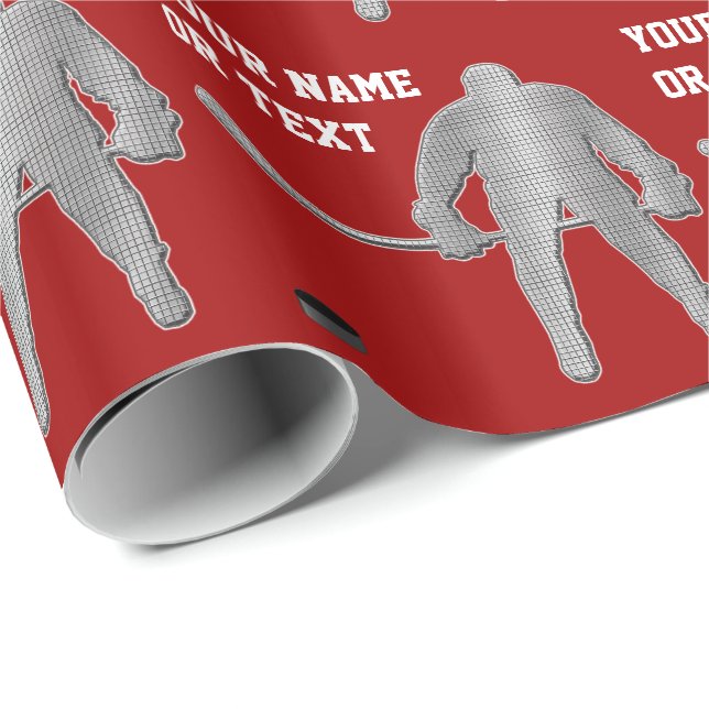 Personalised Hockey Wrapping Paper, COLORS, TEXT Wrapping Paper (Roll Corner)