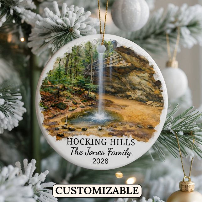 Personalised Hocking Hills State Park, Custom Ohio Ceramic Tree Decoration (Creator Uploaded)