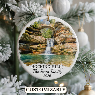 Personalised Hocking Hills State Park, Custom Ohio Ceramic Tree Decoration