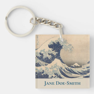 Personalised Hokusai Acrylic Keychain