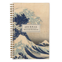 Personalised Hokusai Great Wave Dotted Journal
