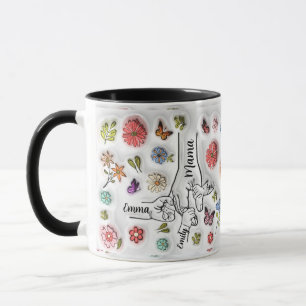 Personalised Holding Mum‘s Hand - 3 Children Mug