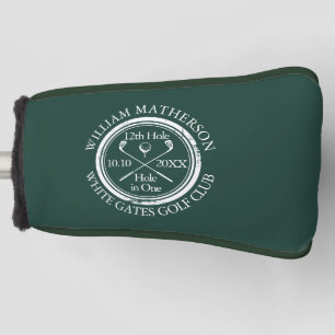 Personalised Hole in One Emerald Green Golf Head Cover
