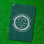 Personalised Hole in One Emerald Green Golf Towel<br><div class="desc">Personalise the name,  location hole number and date to create a great keepsake to celebrate that fantastic hole in one. Designed by Thisisnotme©</div>