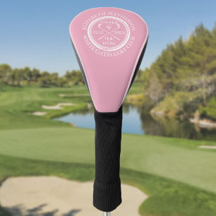 Personalised Hole in One Feminine Pink Golf Head Cover