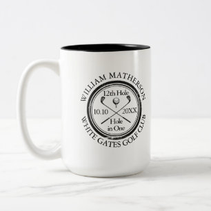Personalised Hole in One Golf Photo Two-Tone Coffee Mug