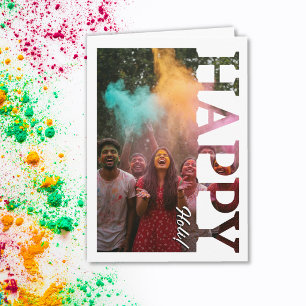 personalised holi photo, festival of colours India Card