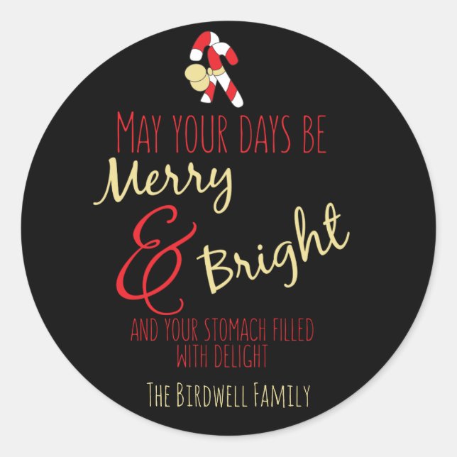 Personalised Holiday Baked Goods Classic Round Sticker (Front)