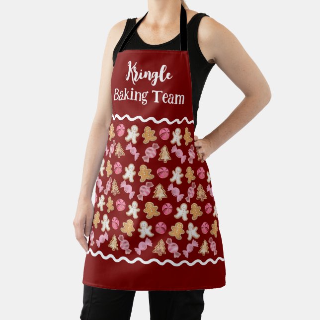 Personalised Holiday Baking Team Christmas Apron (Insitu)