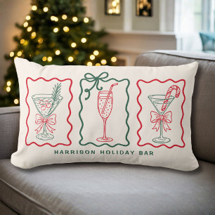 Personalised Holiday Bar Christmas Lumbar Cushion