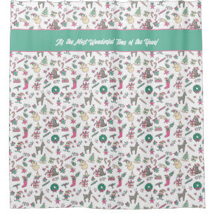 Personalised Holiday Bathroom Decor Christmas Shower Curtain