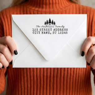 Personalised Holiday Christmas Tree Return Address Self-inking Stamp