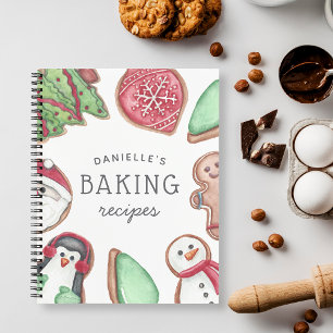Personalised Holiday Cookie Baking Recipe Notebook