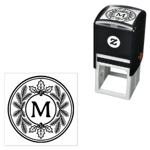 Personalised Holiday Evergreen Monogrammed Self-inking Stamp
