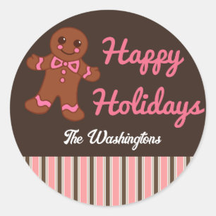 Personalised Holiday Gingerbread Stickers