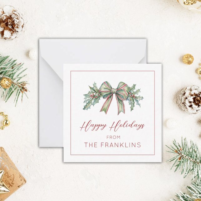 Personalised Holiday Greenery  Gift Enclosure Card (Creator Uploaded)