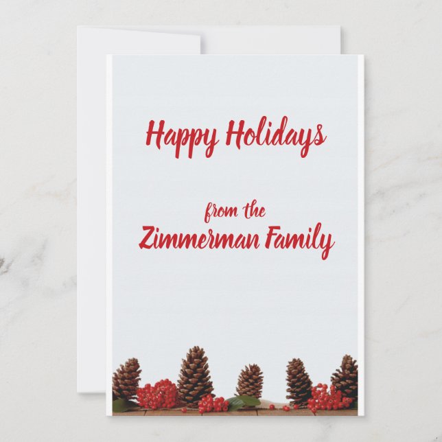 Personalised Holiday Greeting Card (Front)