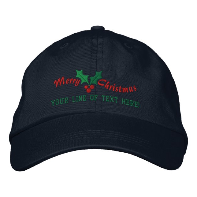 Personalised Holiday Greetings Embroidered Hat (Front)