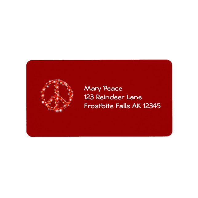 Personalised Holiday Peace Address Labels (Front)