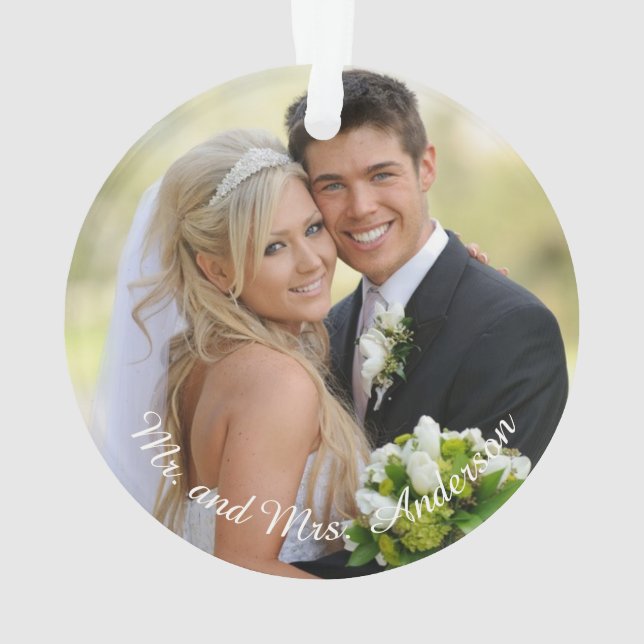 Personalised Holiday Photo Snowflake Ornament (Back)