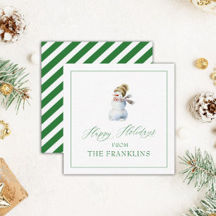 Personalised Holiday Snowman Gift Enclosure Card
