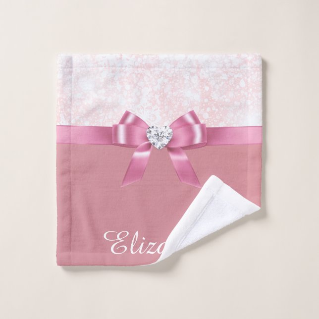 Personalised Holiday Sparkle Snowflake Washcloth Wash Cloth (Wash Cloth)