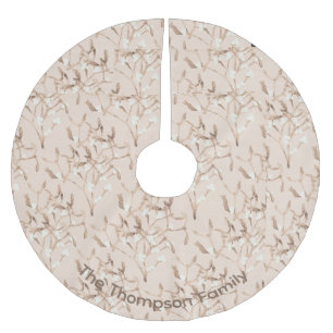 Personalised Holiday Tan Wispies Christmas Pattern Brushed Polyester Tree Skirt