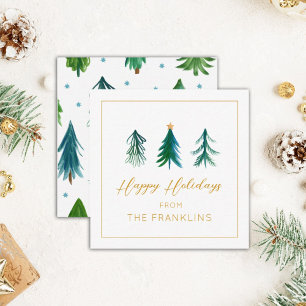 Personalised Holiday Trees Gift Enclosure Card