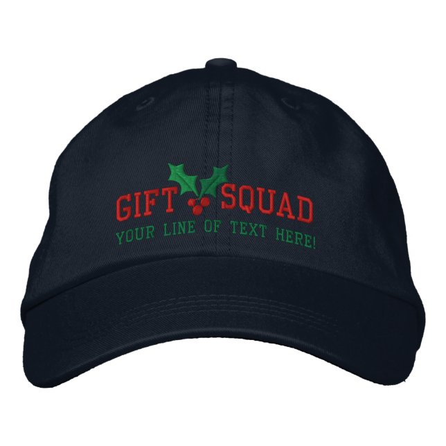 Personalised Holidays Gift Squad Embroidered Hat (Front)
