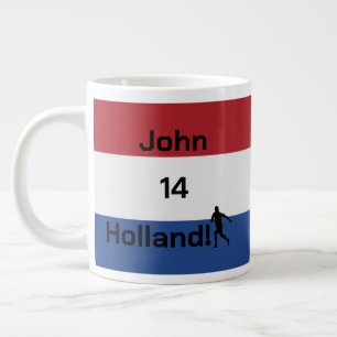 Personalised Holland Flag Football Fan Large Coffee Mug