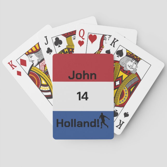 Personalised Holland Flag Football Game Playing Cards (Back)