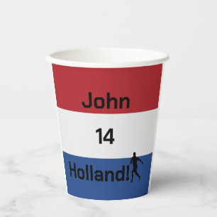 Personalised Holland Flag Football Party Paper Cups