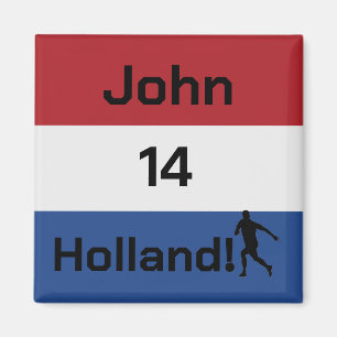 Personalised Holland Flag Football Spirit Magnet