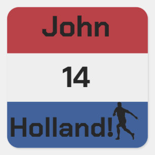 Personalised Holland Flag Soccer Decal Square Sticker