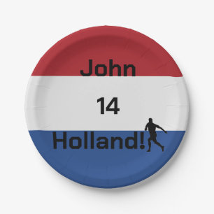Personalised Holland Flag Soccer Party Paper Plate