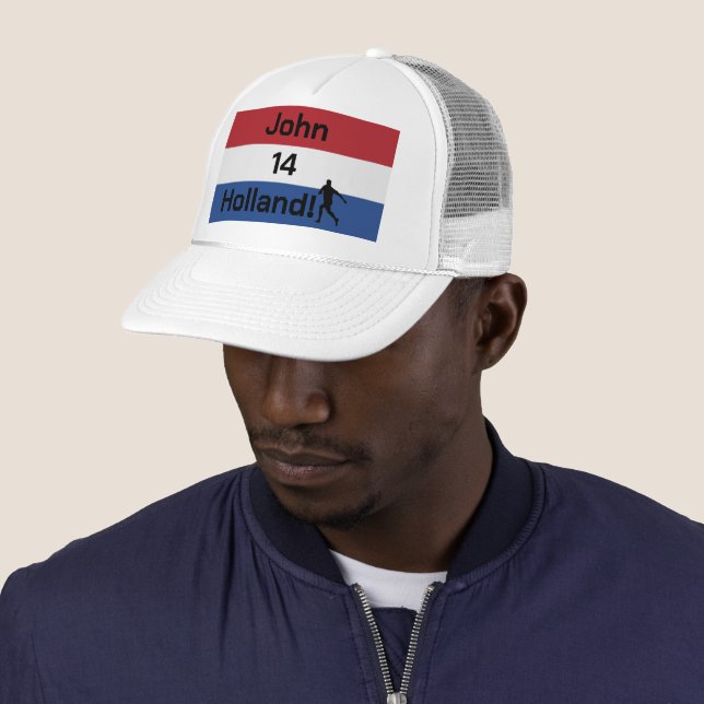 Personalised Holland Flag Soccer Pride Trucker Hat (In Situ)