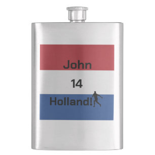 Personalised Holland Flag Soccer Spirit Hip Flask