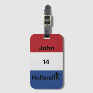 Personalised Holland Flag Soccer Travel Luggage Tag