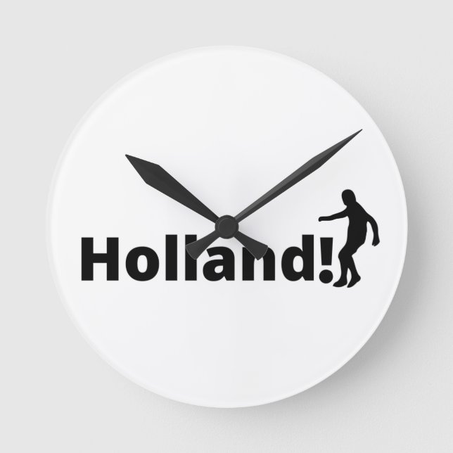 Personalised Holland Soccer Athletic Style Round Clock (Front)
