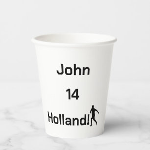 Personalised Holland Soccer Fan Party Paper Cups