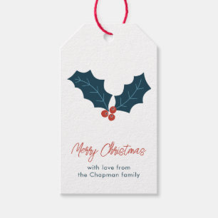 Personalised Holly Berries Christmas Gift Tags
