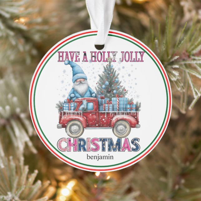 Personalised Holly Jolly Christmas Ornament (Tree)