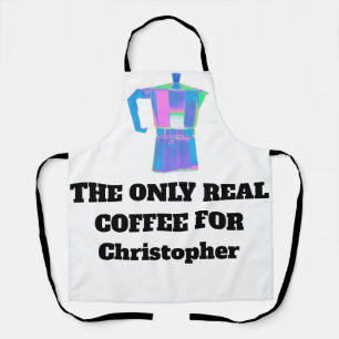 Personalised Home Barista Bright Apron Funny Coffe