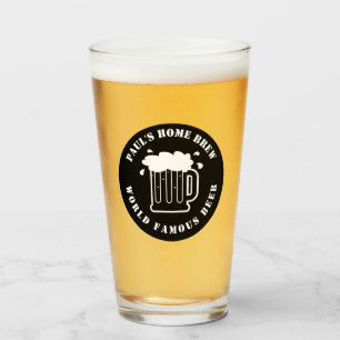 Personalised home brew beer glass gift for men