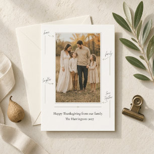 Personalised Home Family Laughter Thanksgiving Holiday Card